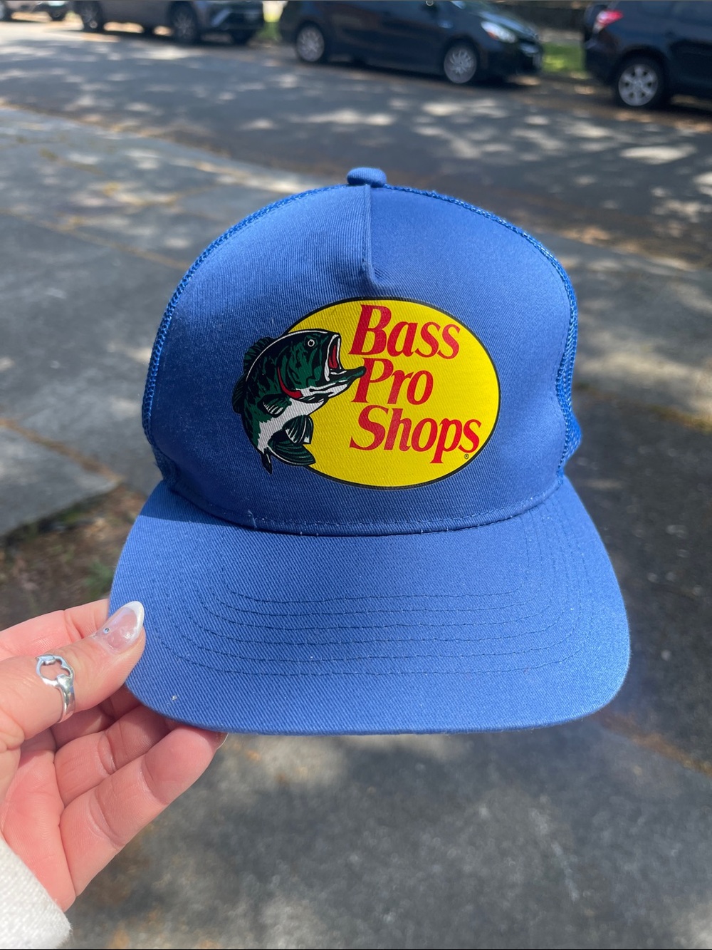 Bass Pro Shops Blue Fishing Trucker Hat LIKE NEW
